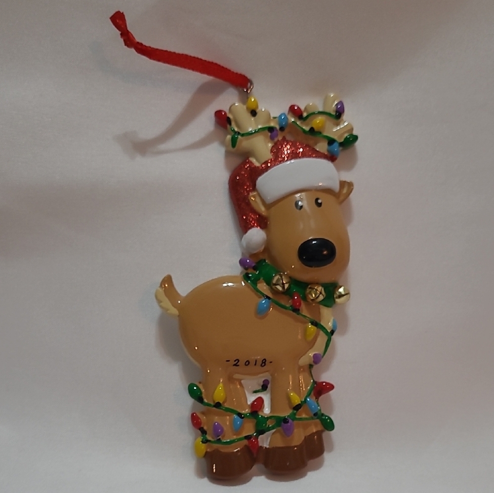 Reindeer Christmas Ornament with Colorful Decor